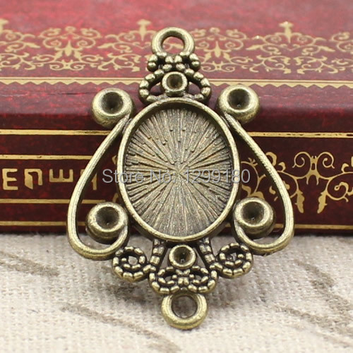 Bezels Set Pendant - 50 adet/grup Alaşım Bronz Ton Cameo/Cam/Cabochon